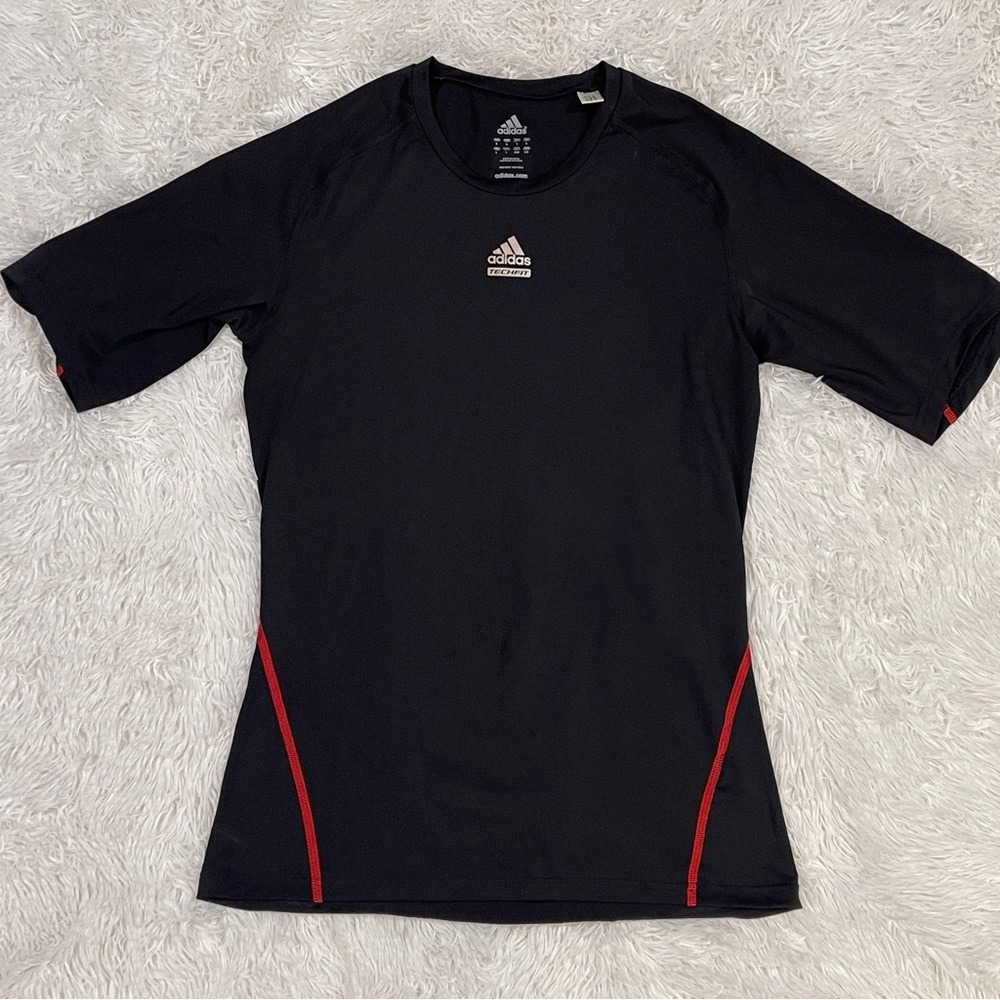 Adidas TechFit Compression Shirt Black Men's Large - Picture 2 of 8